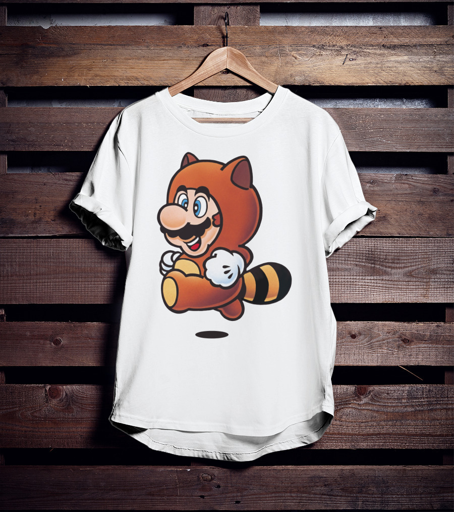 Tanooki Mario Super Leaf Power-Up Classic Look T-Shirt