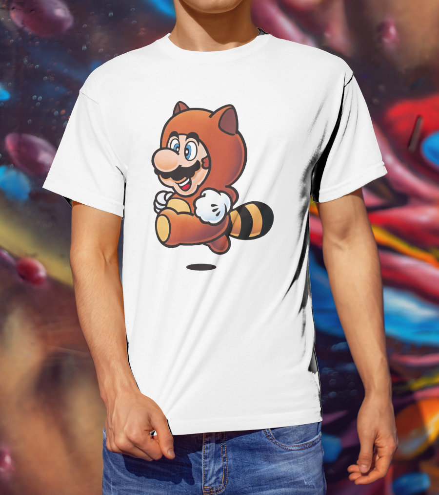 Tanooki Mario Super Leaf Power-Up Classic Look T-Shirt