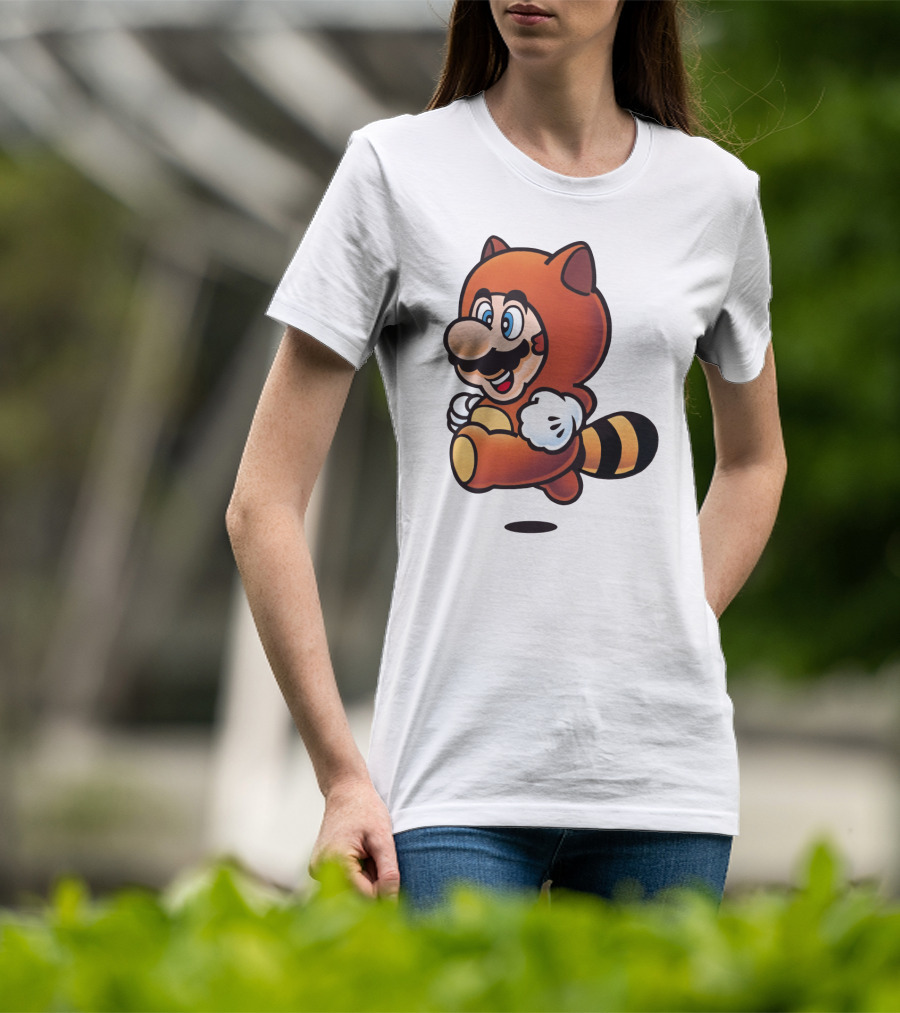 Tanooki Mario Super Leaf Power-Up Classic Look T-Shirt