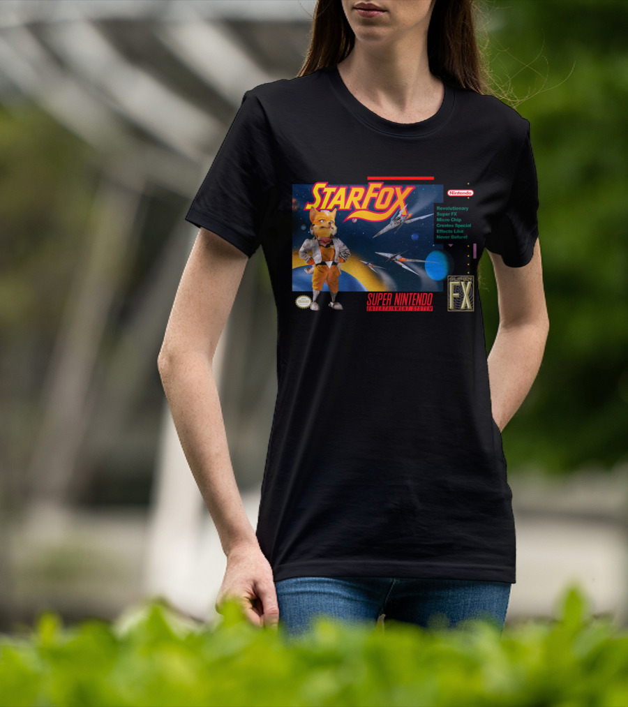 Star Fox Super Nintendo Entertainment System Super FX Chip Nintendo Game Box T-Shirt