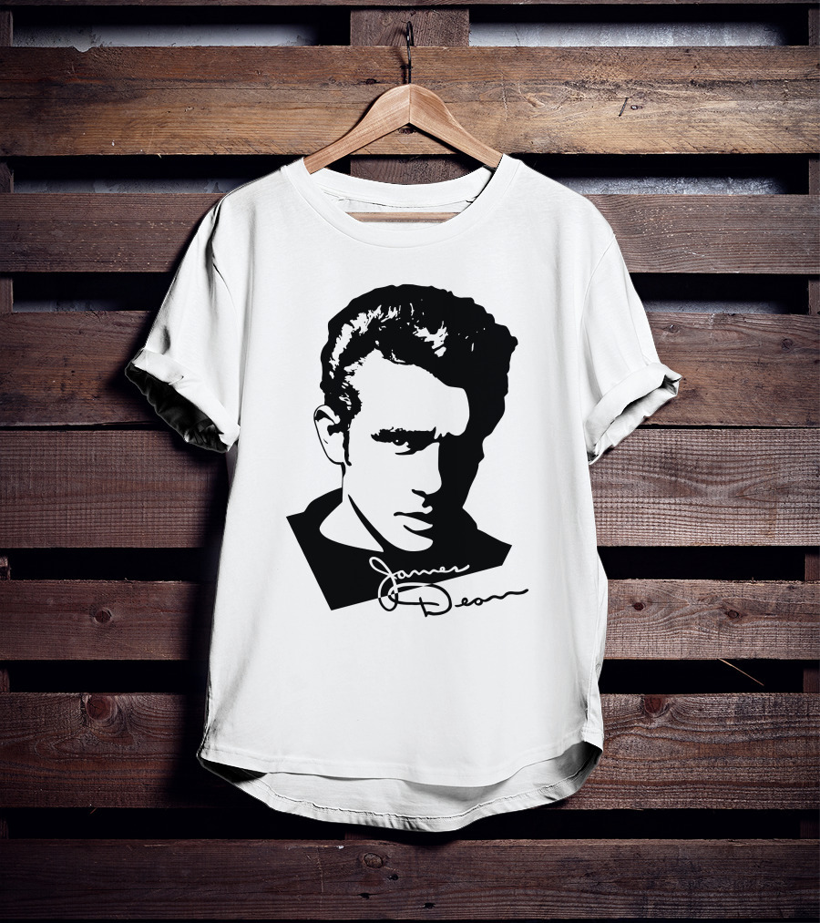James Dean Portrait With Signature T-Shirt
