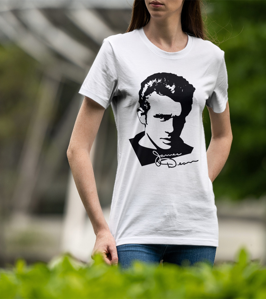James Dean Portrait With Signature T-Shirt