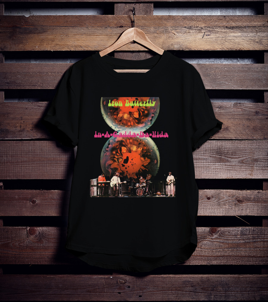 Iron Butterfly In-A-Gadda-Da-Vida Album Cover Retro Band Performance T-Shirt
