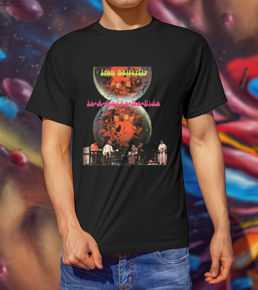 Iron Butterfly In-A-Gadda-Da-Vida Album Cover Retro Band Performance T-Shirt