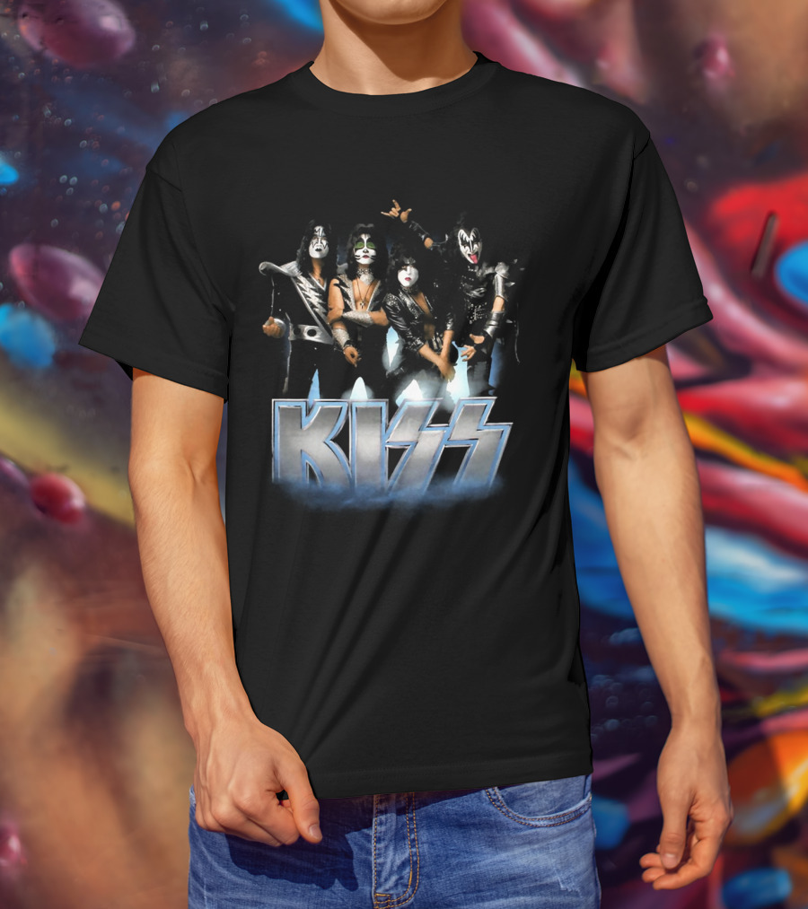 KISS Band Iconic Rock Group Members Face Paint And Costumes T-Shirt