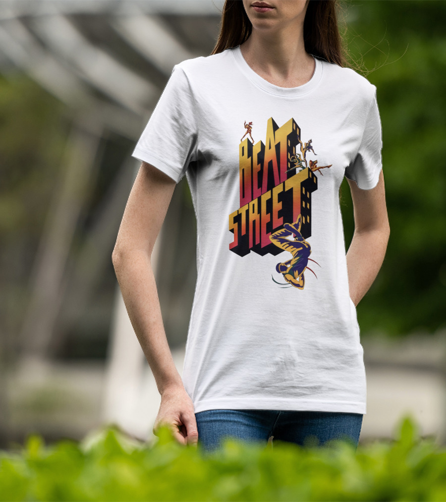 Beat Street Breakdancing Silhouette Graffiti Style Retro T-Shirt