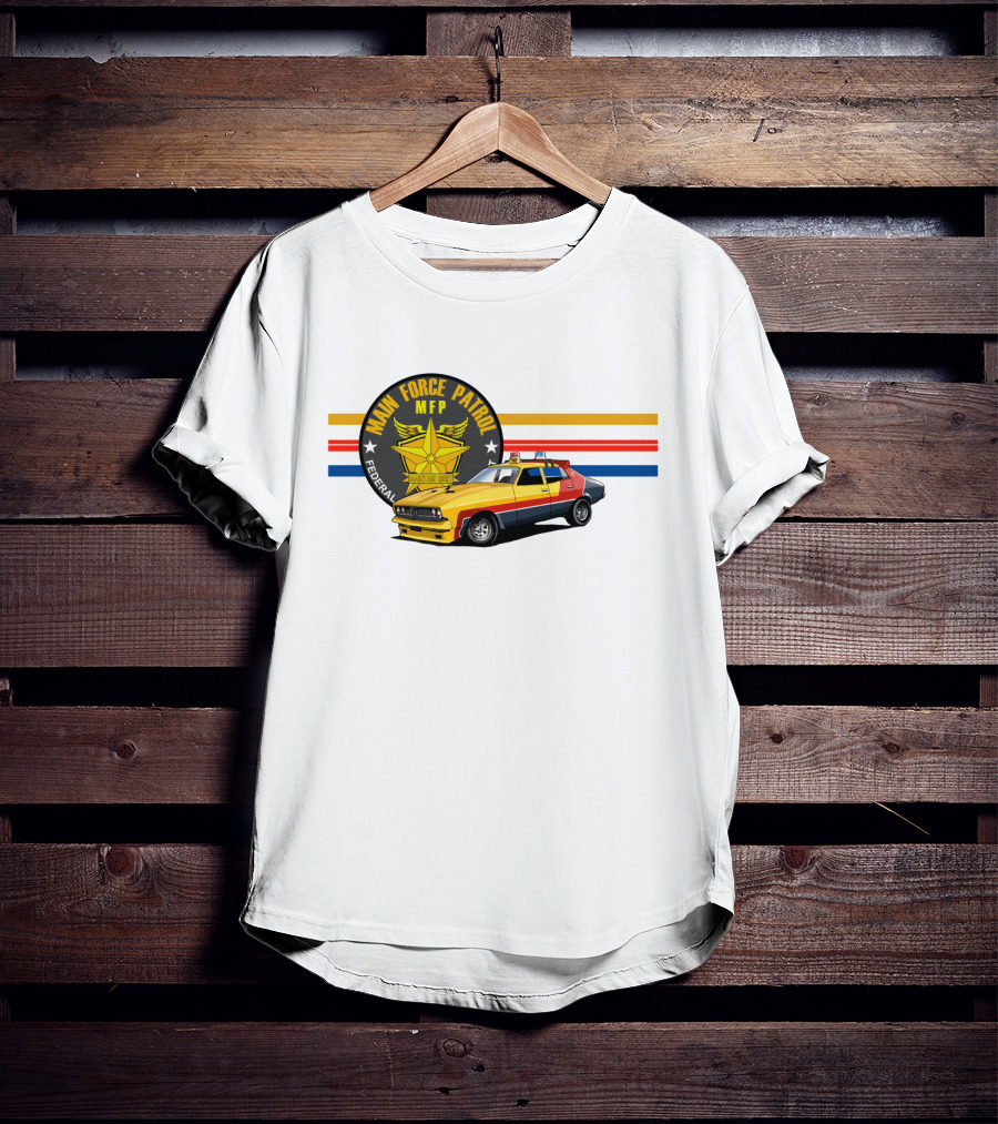 Mad Max Main Force Patrol MFP Federal Ford Falcon Interceptor T-Shirt