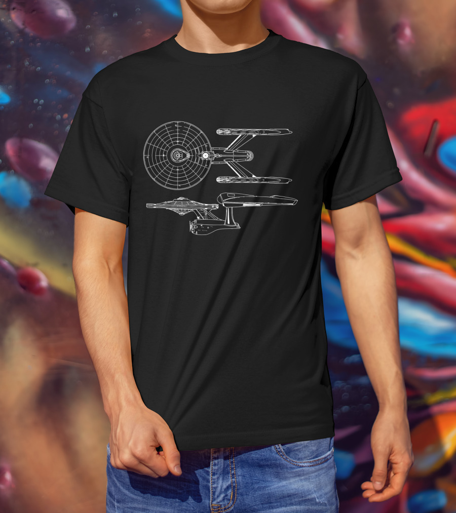 Vandor 80062 Star Trek Enterprise Blueprint Design Retro 09 T-Shirt