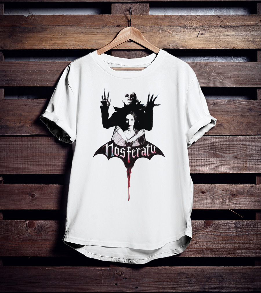Nosferatu Vampyre Gothic Horror Illustration With Vampire And Woman T-Shirt