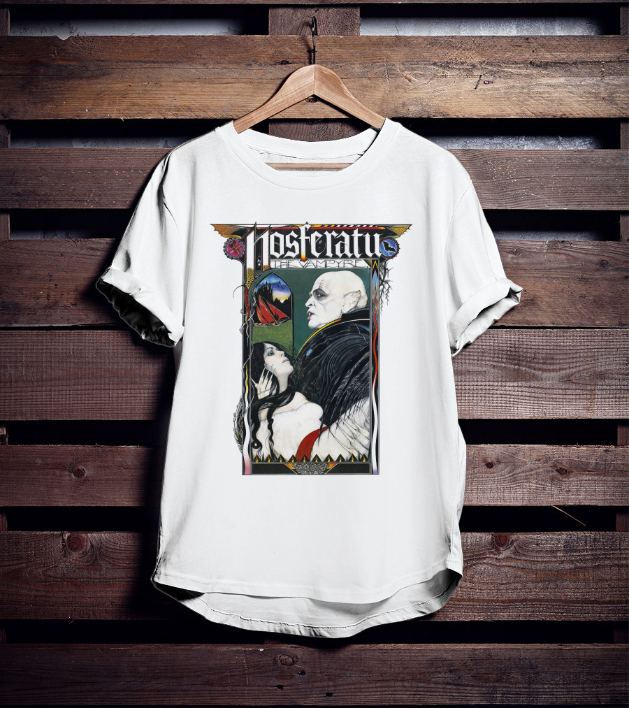 Nosferatu The Vampire Horror Classic Design With Gothic Imagery And Dramatic Portraits T-Shirt