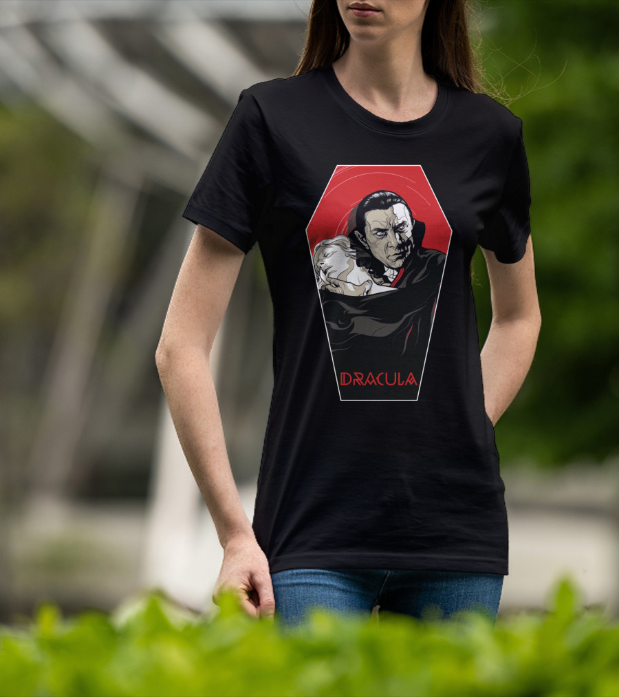 Dracula 1931 Bela Lugosi Vampire Horror Coffin Red Black Iconic Film T-Shirt