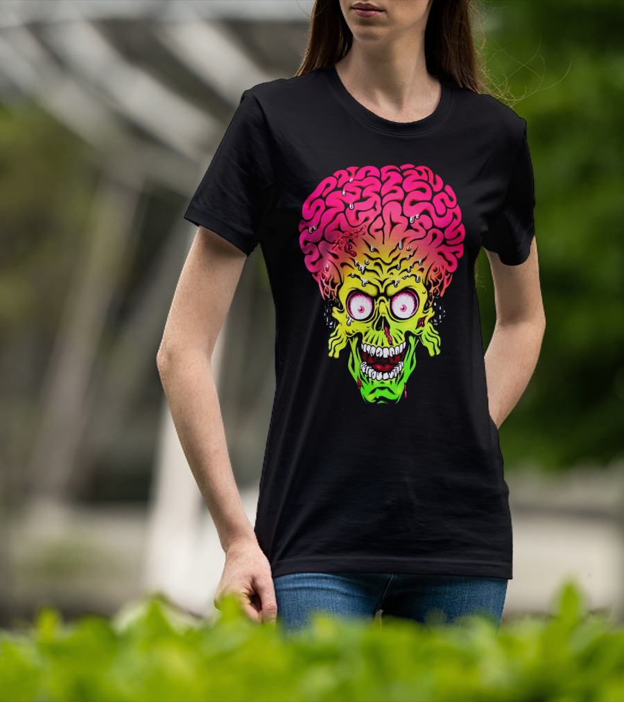 Mars Attacks Alien Brain Zombie Head T-Shirt