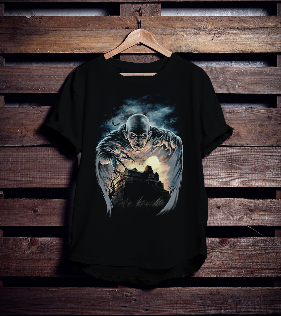 Salem's Lot 1979 Nosferatu Over Haunted Mansion T-Shirt