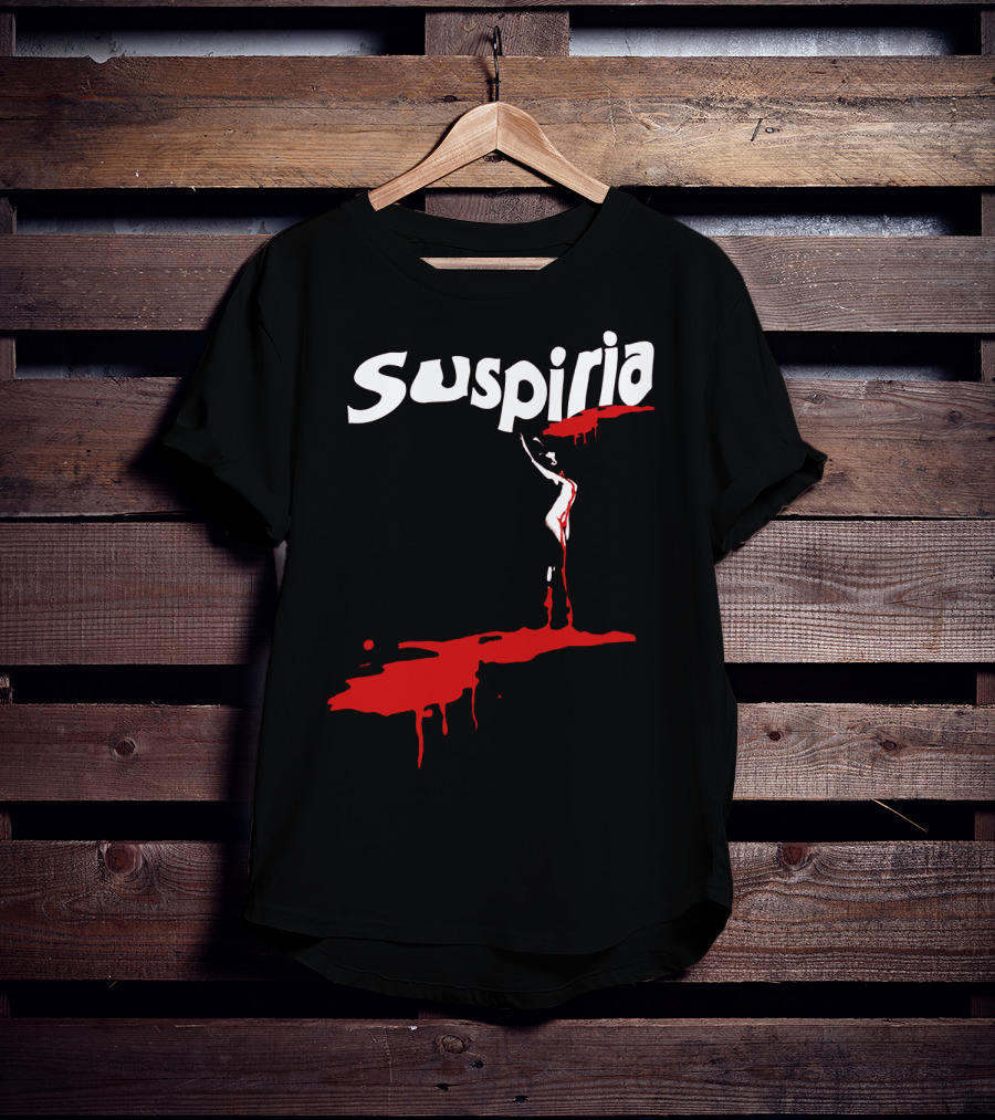 Suspiria 1977 Horror Film Logo With Red Blood And Dancing T-Shirt