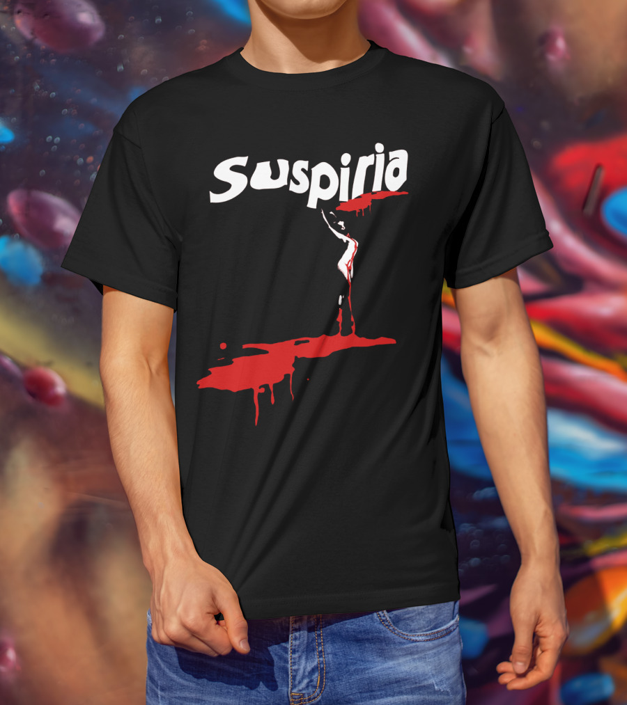 Suspiria 1977 Horror Film Logo With Red Blood And Dancing T-Shirt