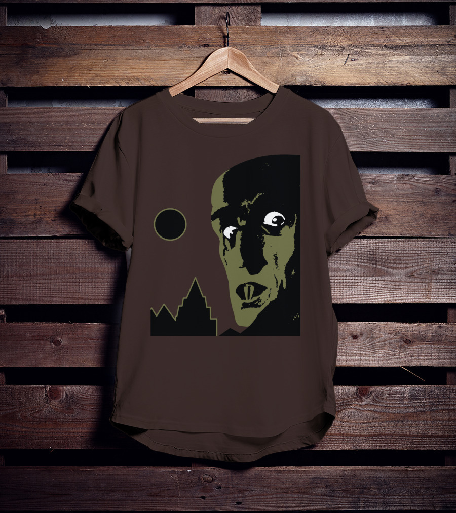 Nosferatu The Vampyre 1979 Iconic Horror Vampire Portrait With Castle And Moon T-Shirt