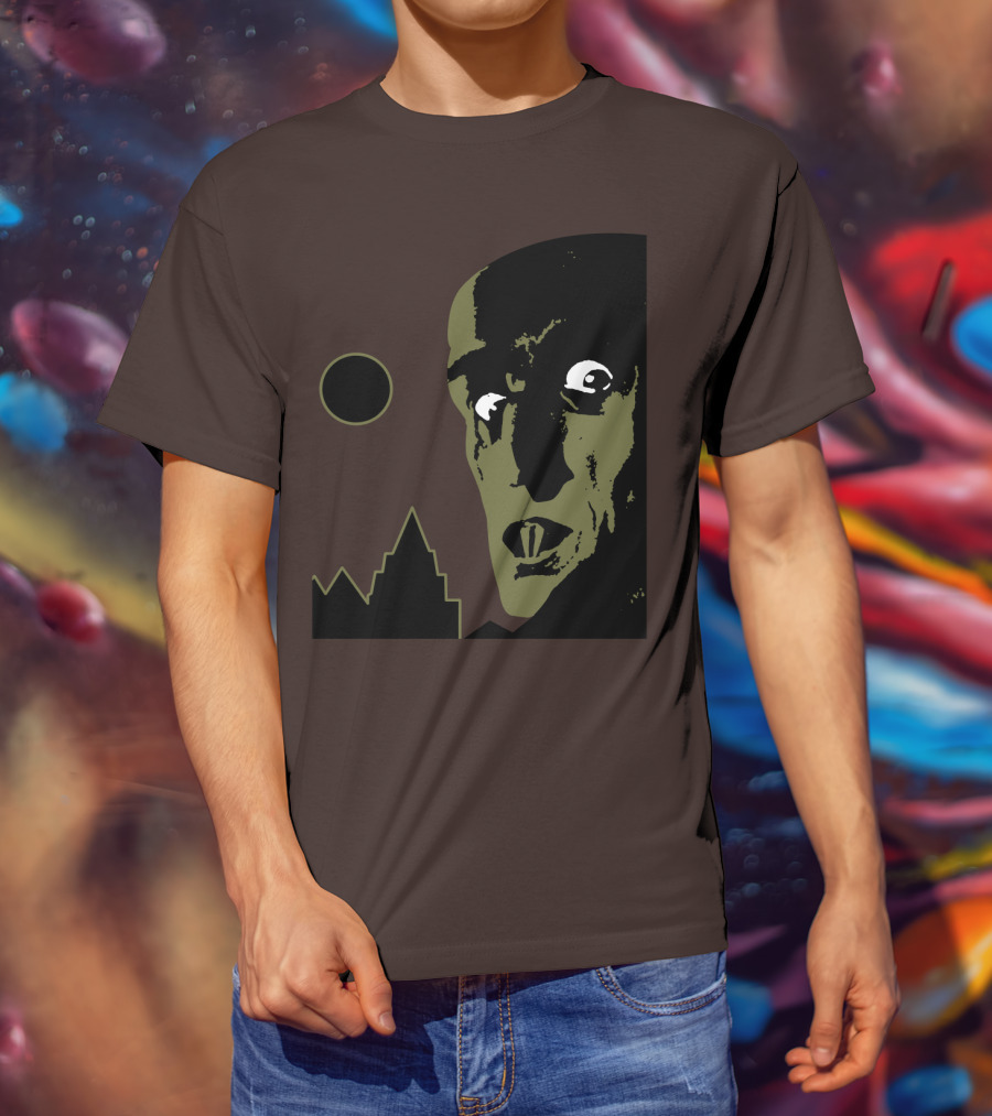 Nosferatu The Vampyre 1979 Iconic Horror Vampire Portrait With Castle And Moon T-Shirt