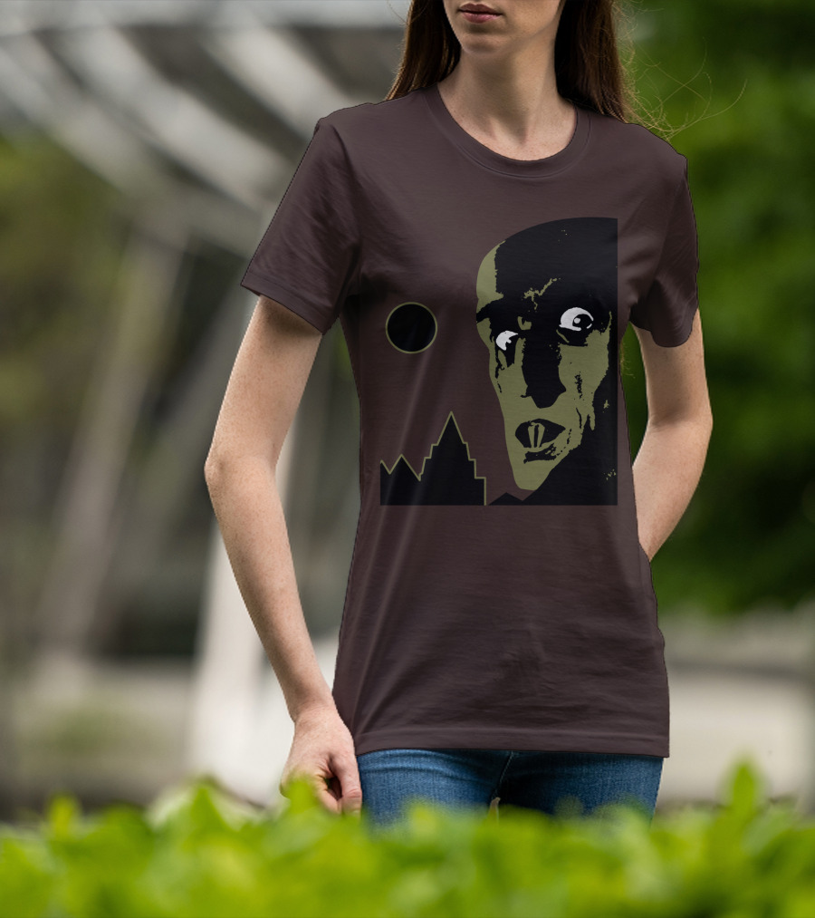 Nosferatu The Vampyre 1979 Iconic Horror Vampire Portrait With Castle And Moon T-Shirt