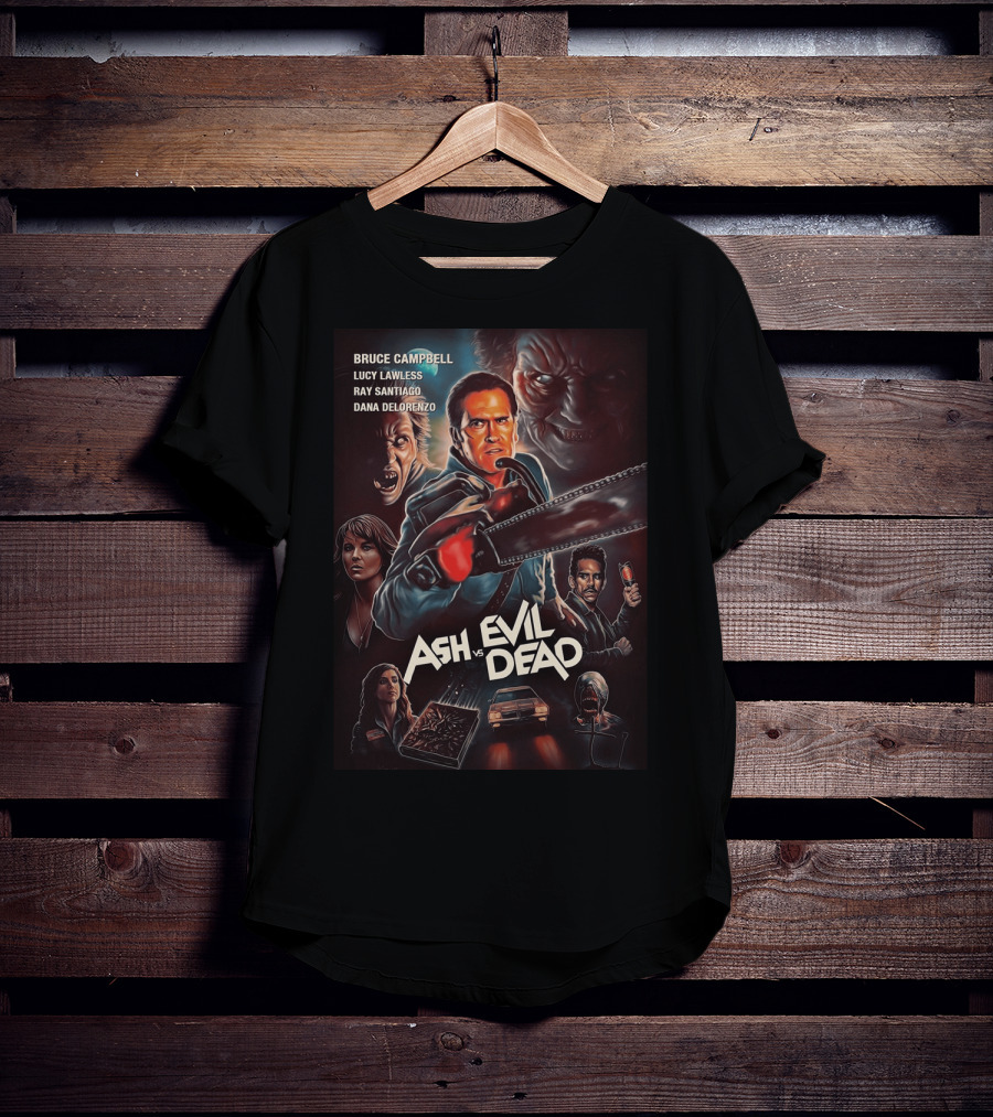 Bruce Campbell Ash Vs. Evil Dead Chainsaw Horror T-Shirt