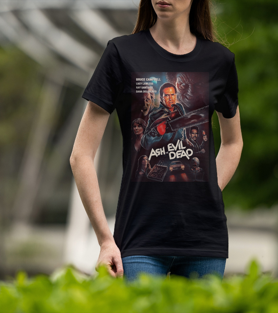 Bruce Campbell Ash Vs. Evil Dead Chainsaw Horror T-Shirt
