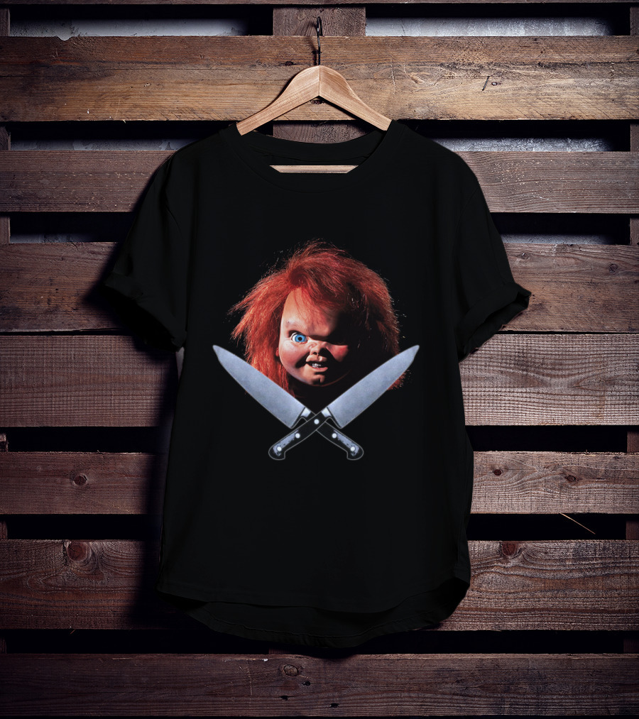 Chucky Doll With Crossed Knives From Child's Play T-Shirt