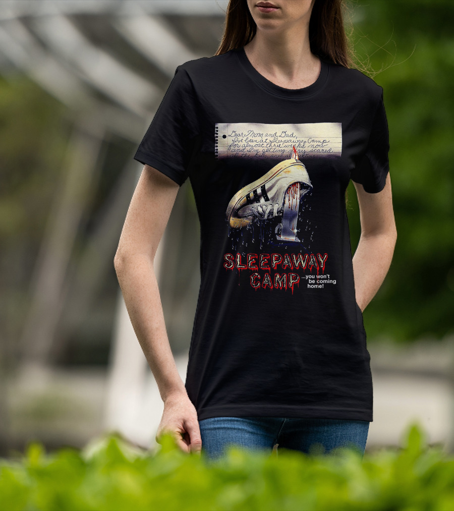 Sleepaway Camp You Won't Be Coming Home Bloody Shoe Note T-Shirt