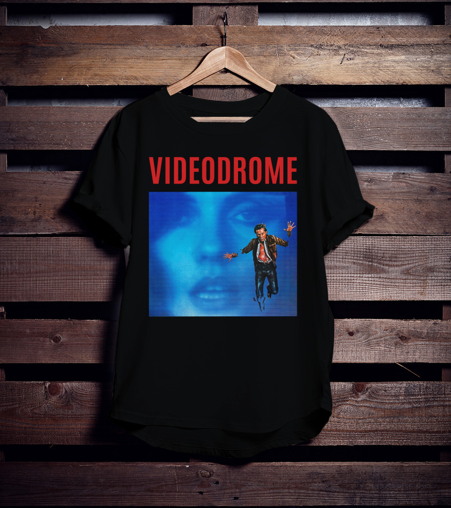 Videodrome Blue Screen Face And Man Jumping T-Shirt