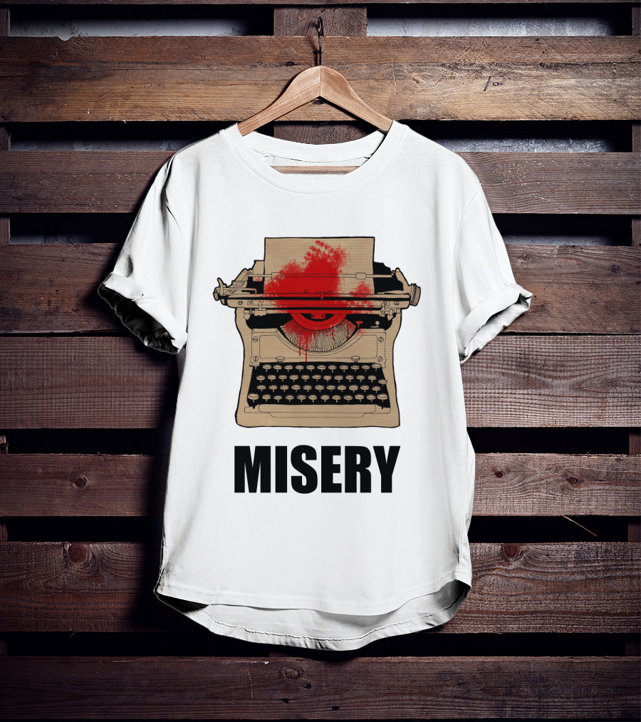 Misery Typewriter With Blood Splatter T-Shirt