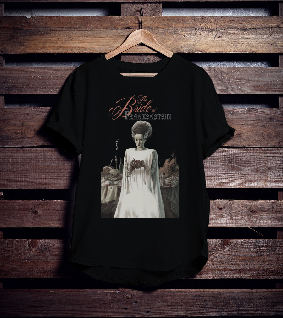 The Bride Of Frankenstein Classic Gothic Horror Scene With Laboratory Elements T-Shirt