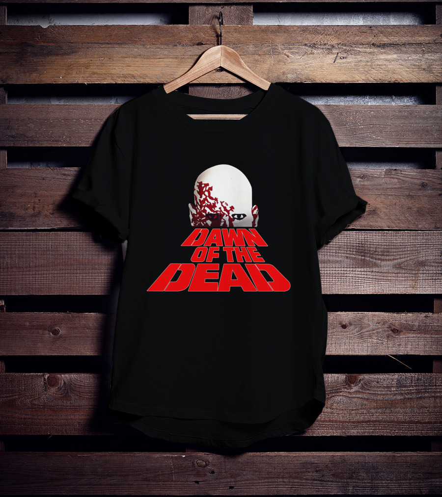 Dawn Of The Dead Zombie Head Red Text T-Shirt