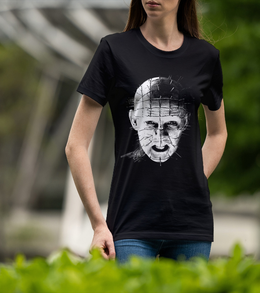 Hellraiser Pinhead Horror Icon Grayscale T-Shirt