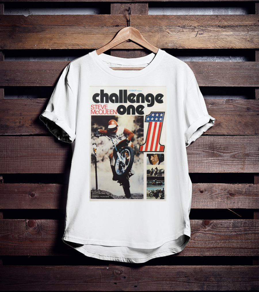 ON ANY SUNDAY Challenge One Steve McQueen Number One Racing Motocross America T-Shirt