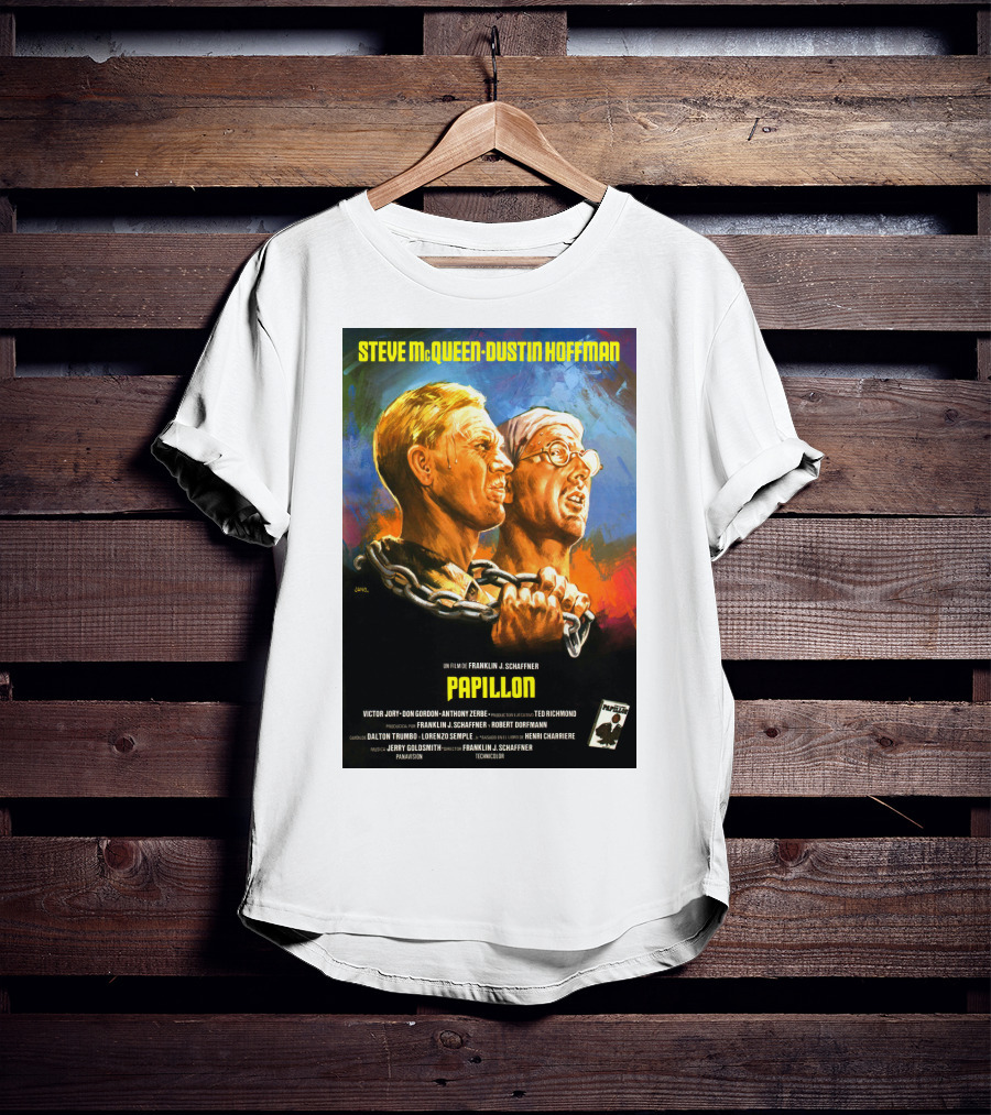 Steve McQueen Dustin Hoffman Papillon Movie T-Shirt