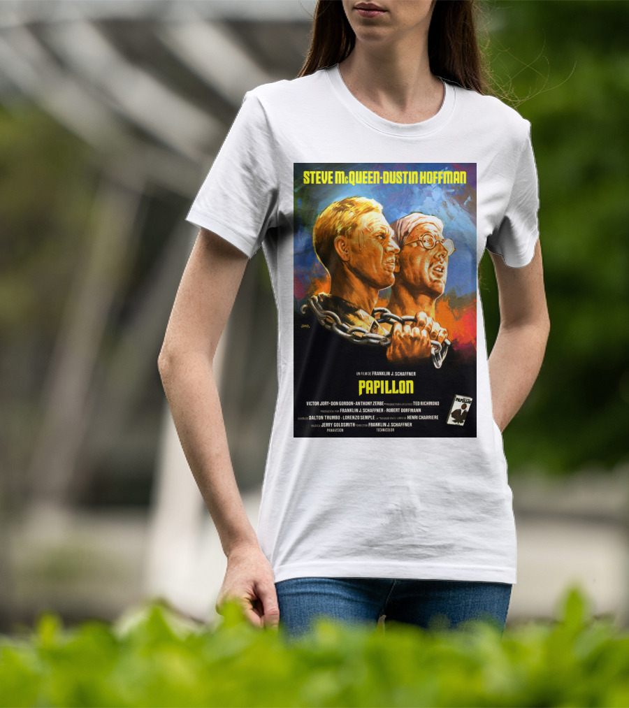 Steve McQueen Dustin Hoffman Papillon Movie T-Shirt