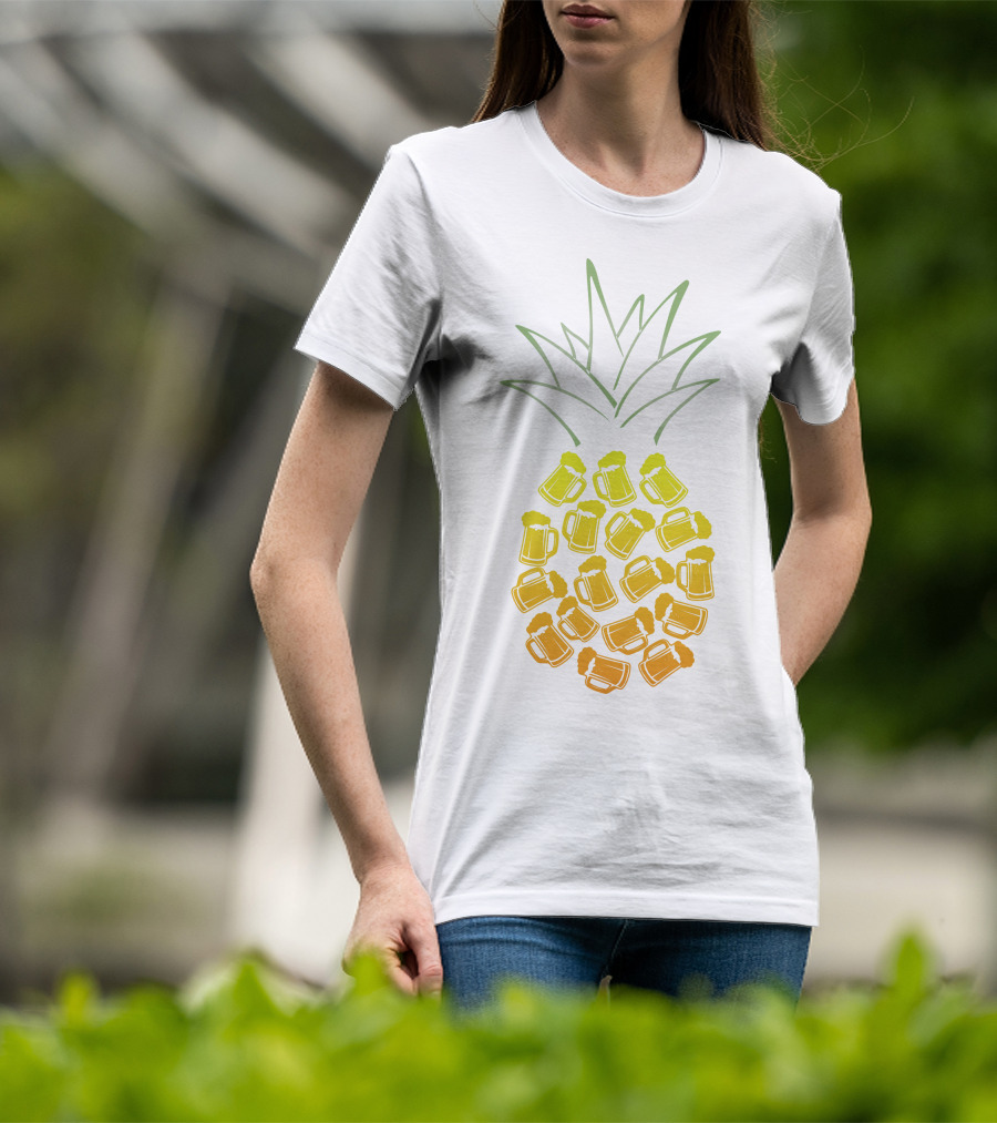 Beer Pineapple Mug Fusion Tropical Beverage Concept T-Shirt