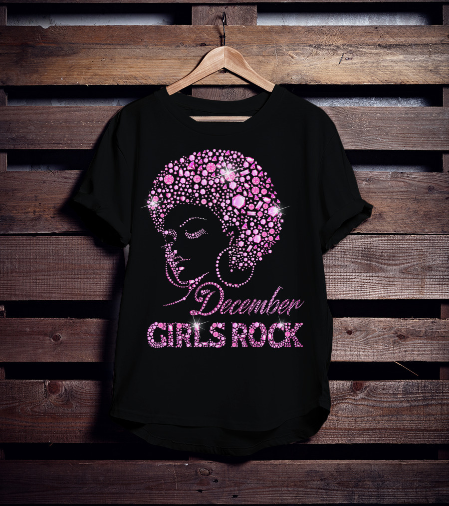 December Girls Rock Pink Rhinestone Afro T-Shirt