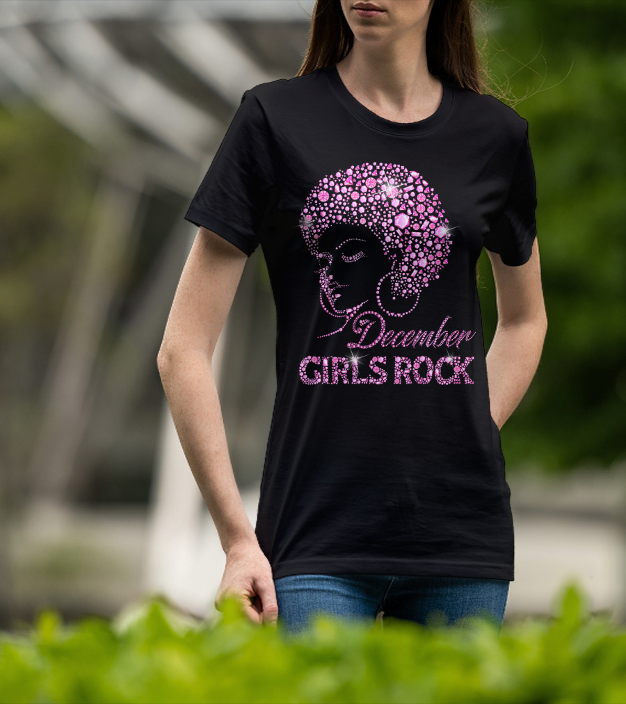 December Girls Rock Pink Rhinestone Afro T-Shirt