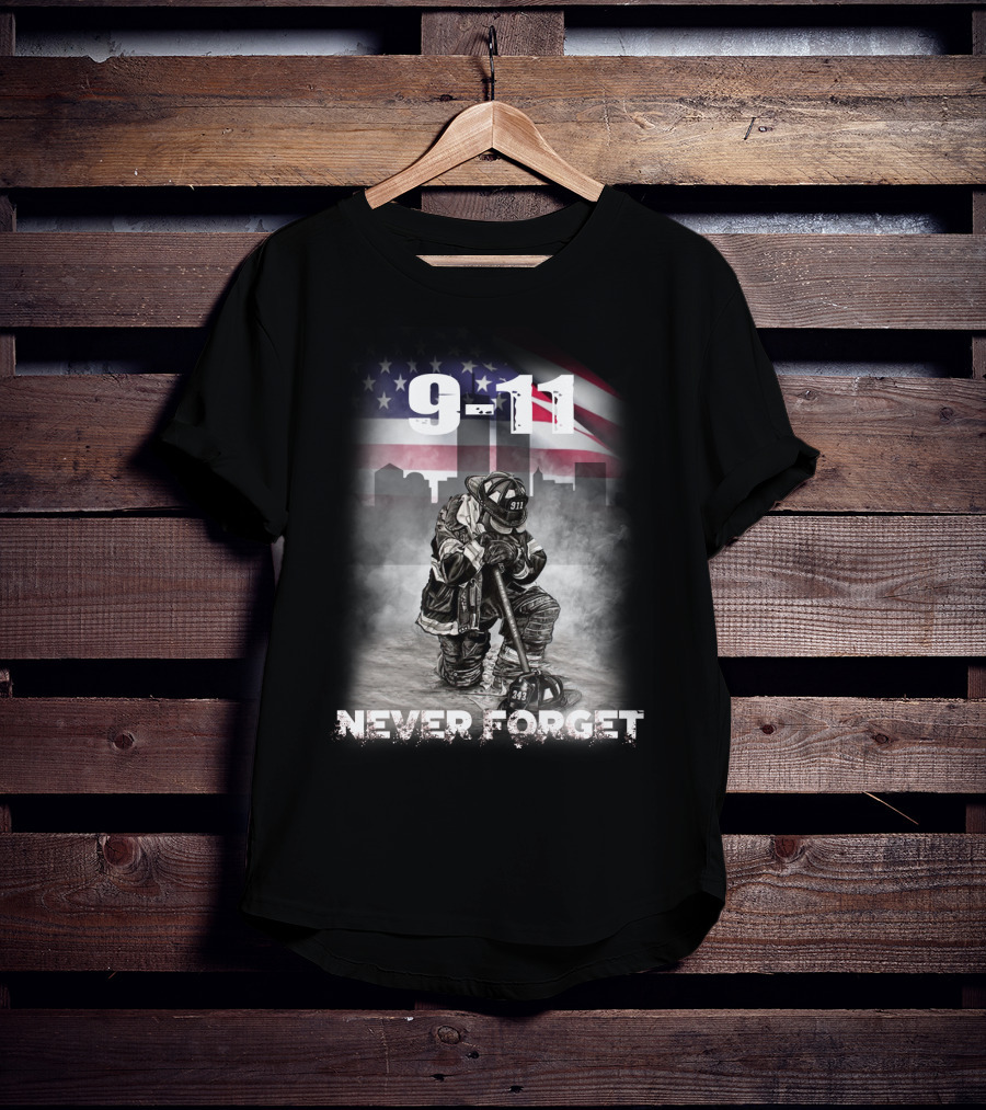 9-11 Firefighter Never Forget 343 Memorial T-Shirt