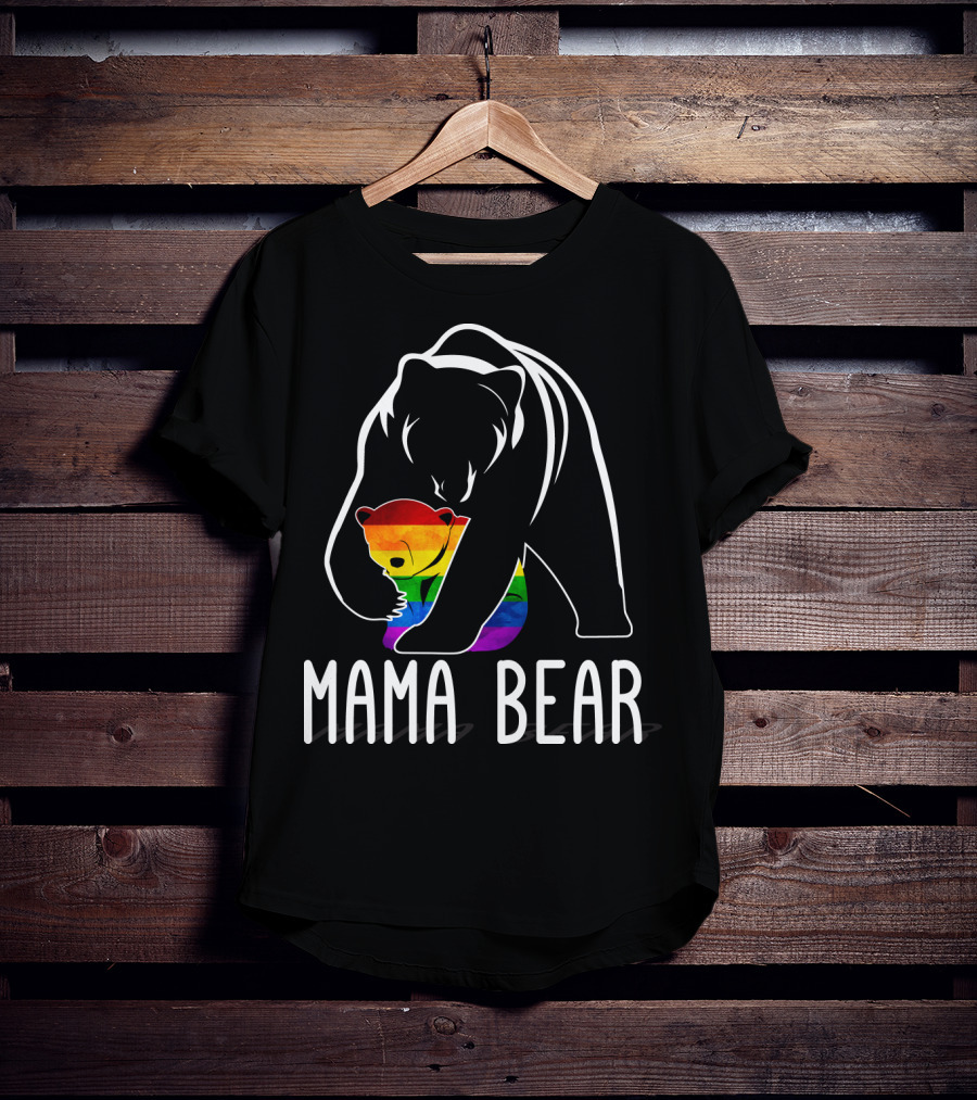 Mama Bear Rainbow Pride Bear Hug T-Shirt