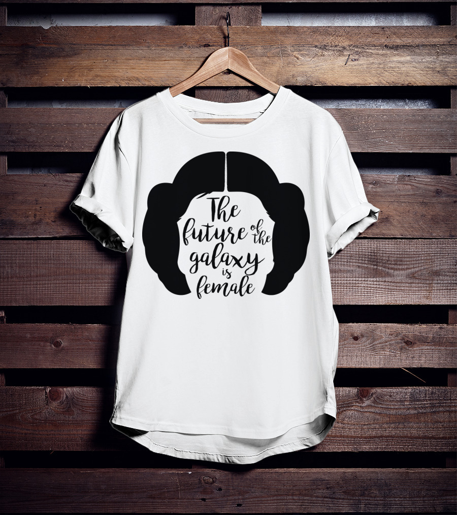 The Future Of The Galaxy Is Female Rebel Princess Leia Hair T-Shirt