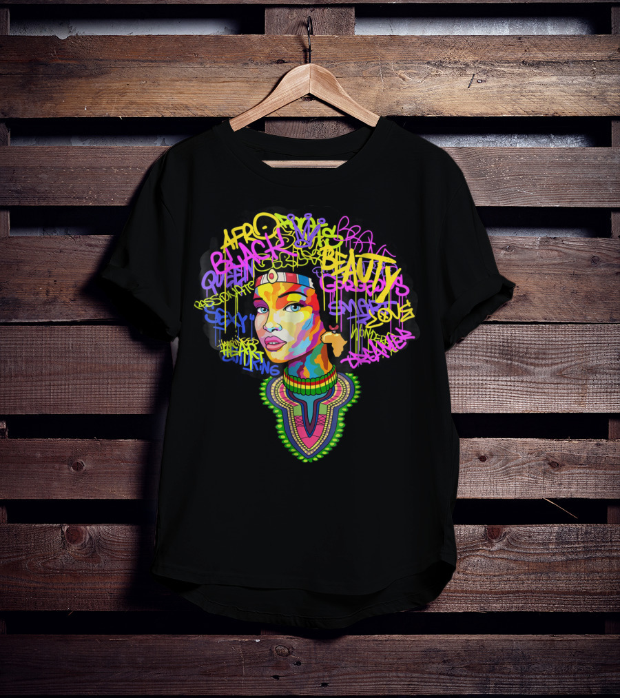 Black Afro Queen Beauty Expression Style Power T-Shirt