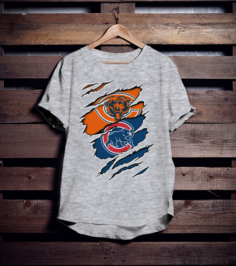 Chicago Bears Cubs Logo Mashup T-Shirt