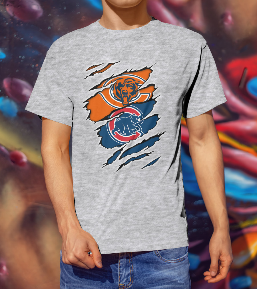 Chicago Bears Cubs Logo Mashup T-Shirt
