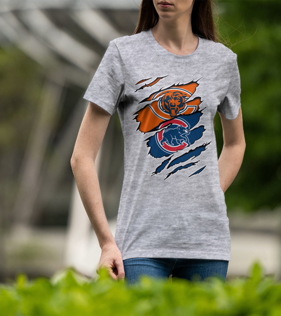 Chicago Bears Cubs Logo Mashup T-Shirt