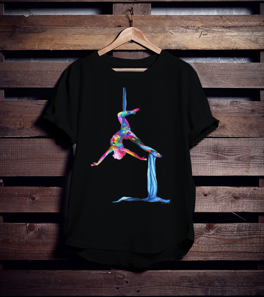 Aerial Silk Yoga Colorful Performance T-Shirt
