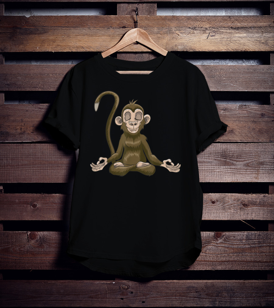 Yoga Monkey Meditating Funny Animal Yogi T-Shirt