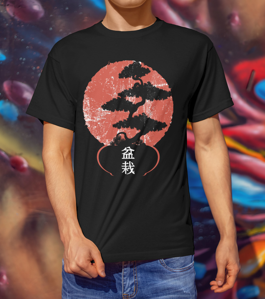 Bonsai Tree Vintage Yoga Lover Kanji T-Shirt
