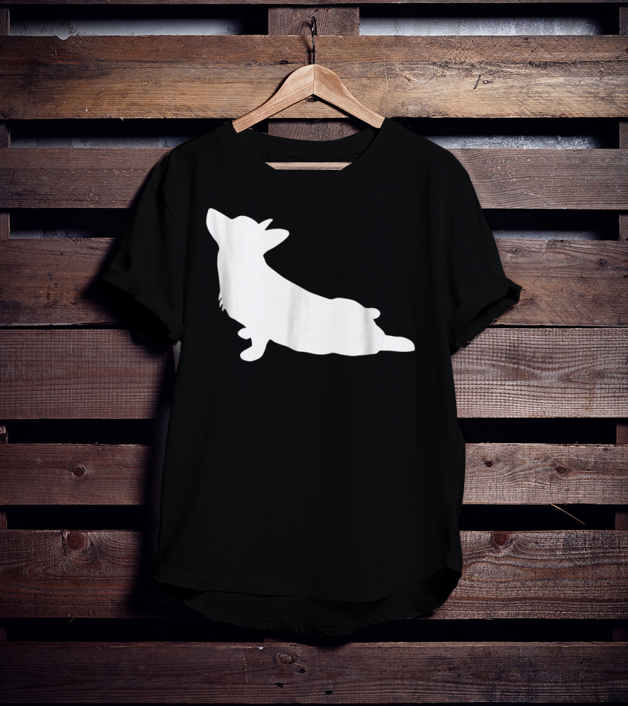 Corgi Yoga Silhouette Stretch Pose T-Shirt