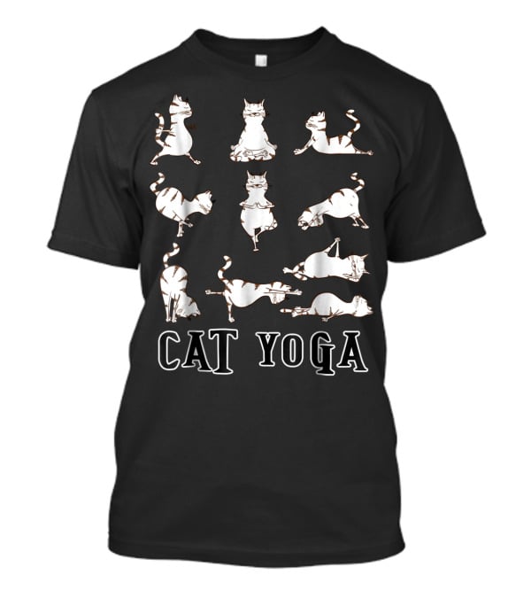 Cute Cat Yoga Perfect Meditation Darks Cat Yoga T-Shirt