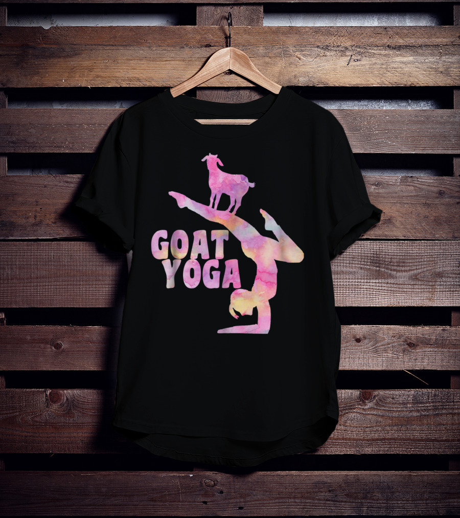 GOAT YOGA Yoga Pose With Cute Goat Watercolor T-Shirt